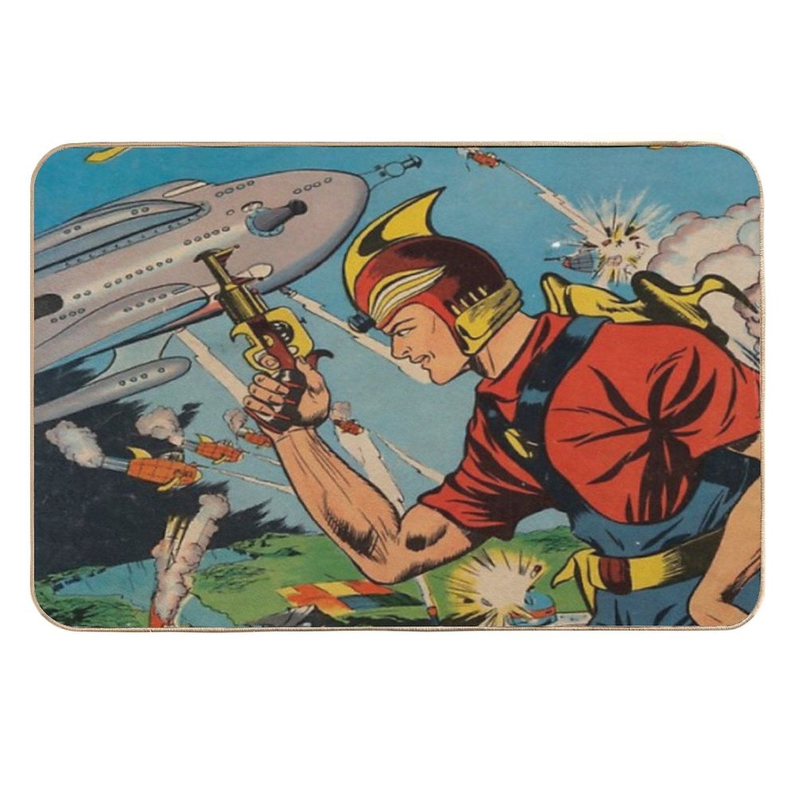 Buck Rogers Vintage Comic Boys Retro Hipster Print Mask Gift  Rapid-Drying Bath Mat