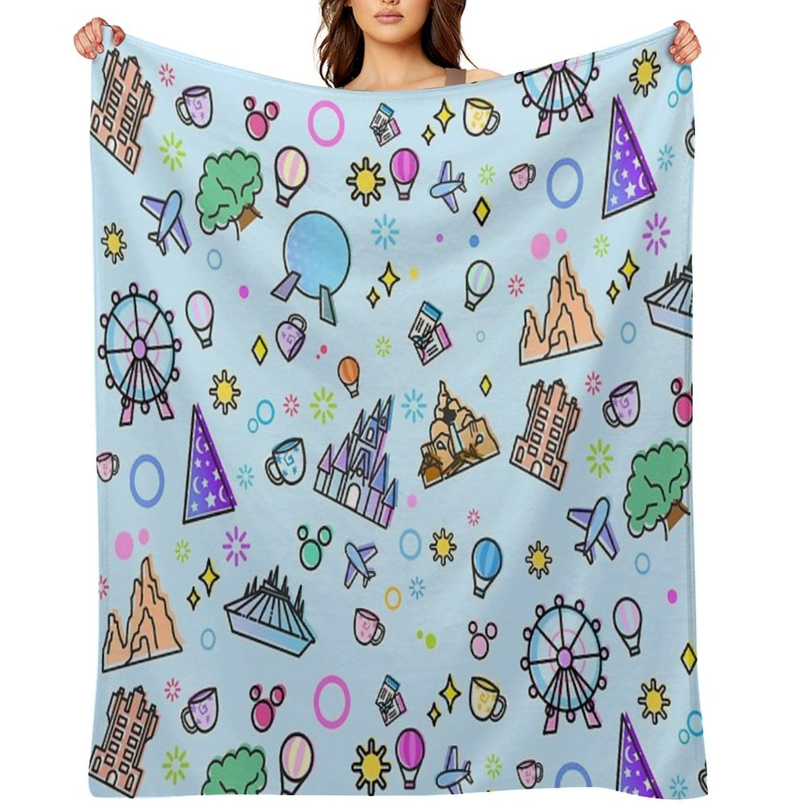 Meet Me at My Happy Place Pattern Gift-ready Throw Blanket