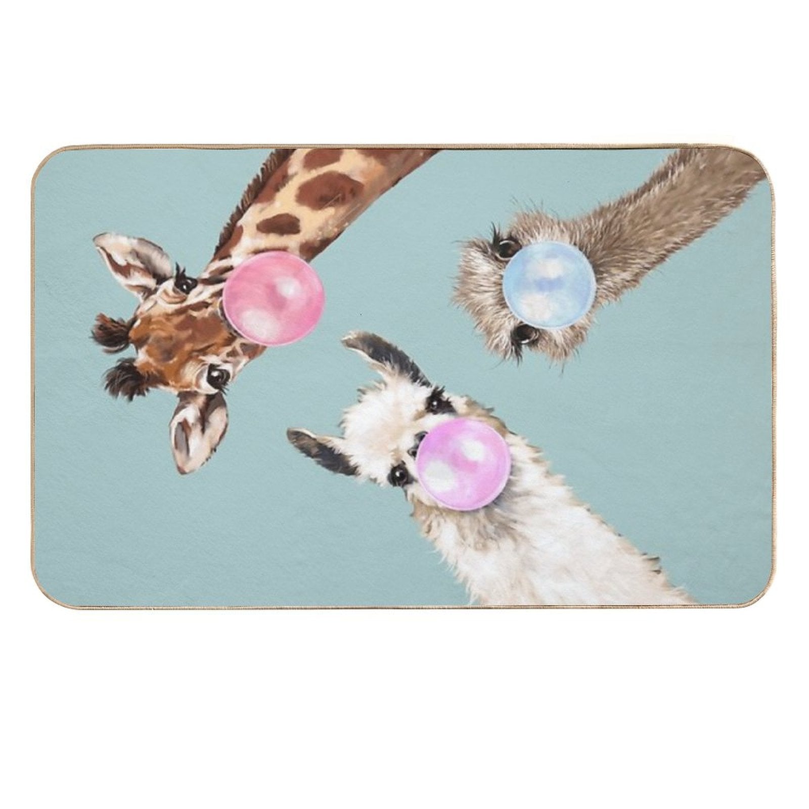 Bubble Gum Gang in Blue  Eco-Friendly Bath Mat