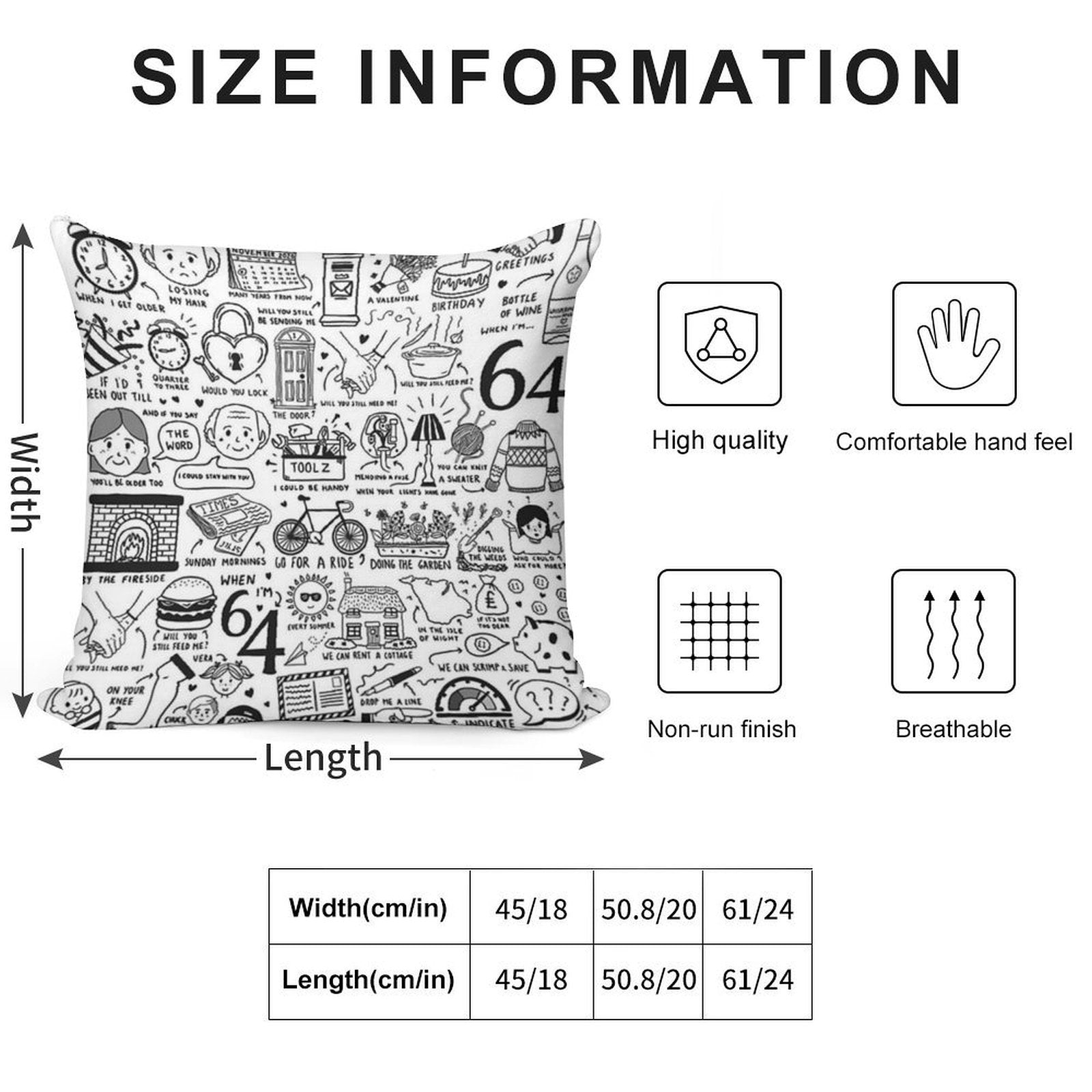 When I’m Sixty Four Soft Skin-Friendly Throw Pillow