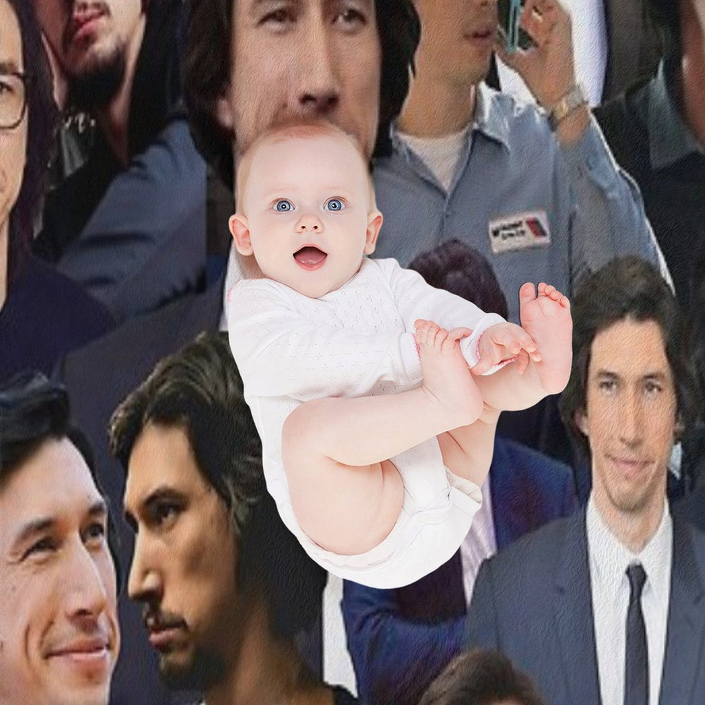 Adam Driver Blue Collage Shrink-resistant Throw Blanket
