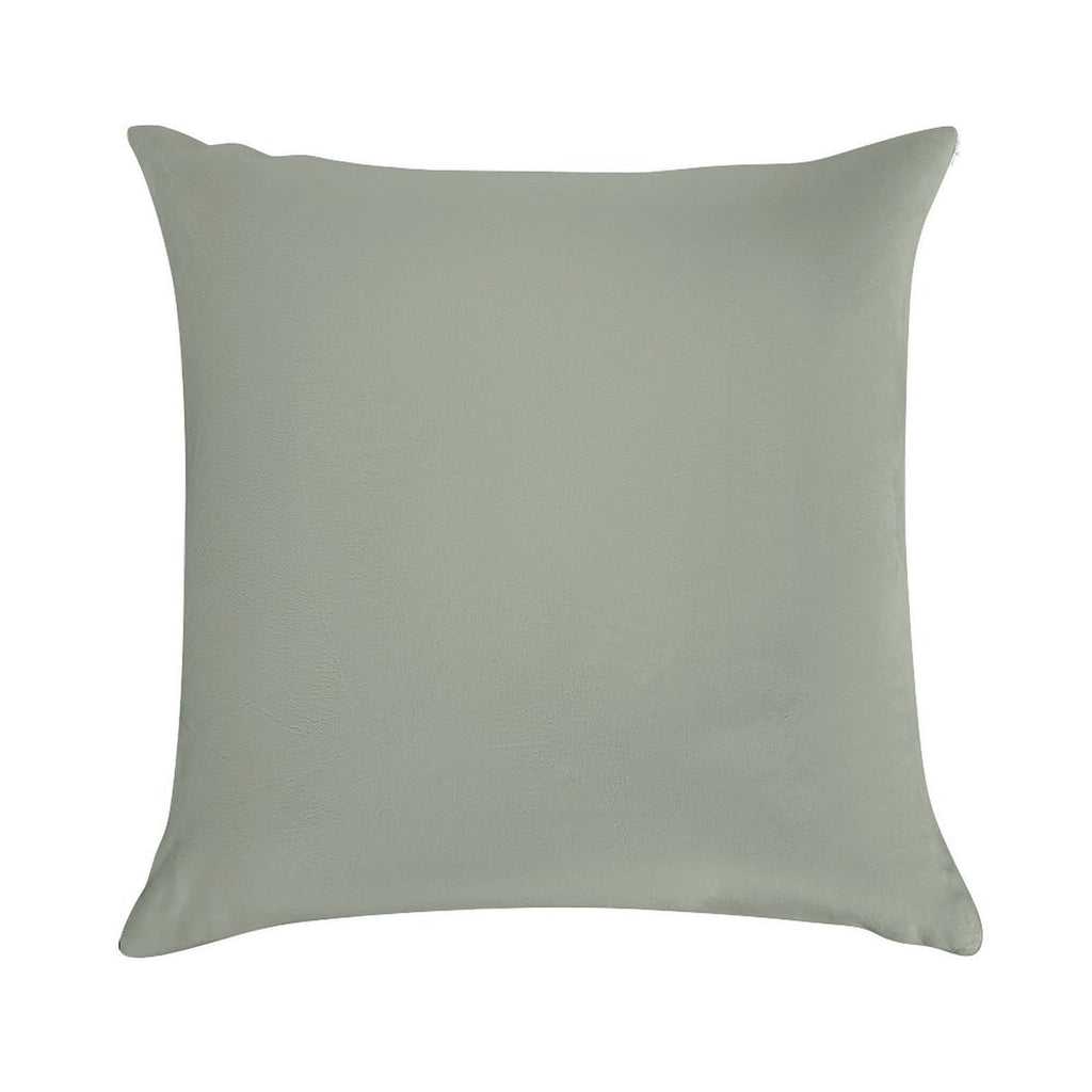 Desert Sage Grey Green Solid Color Soft Reinforced Edging Throw Pillow