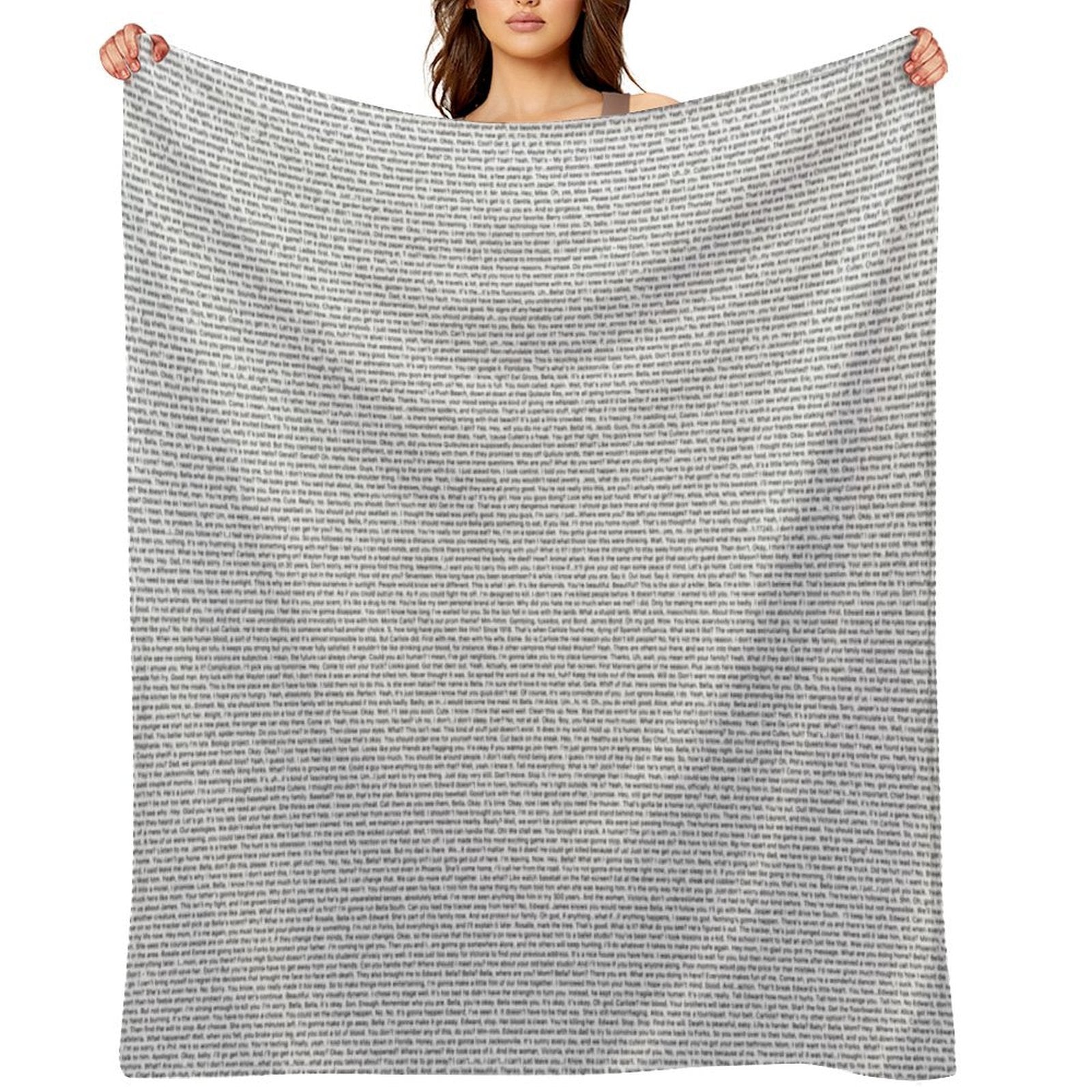 Entire Twilight Movie Script Plush Throw Blanket