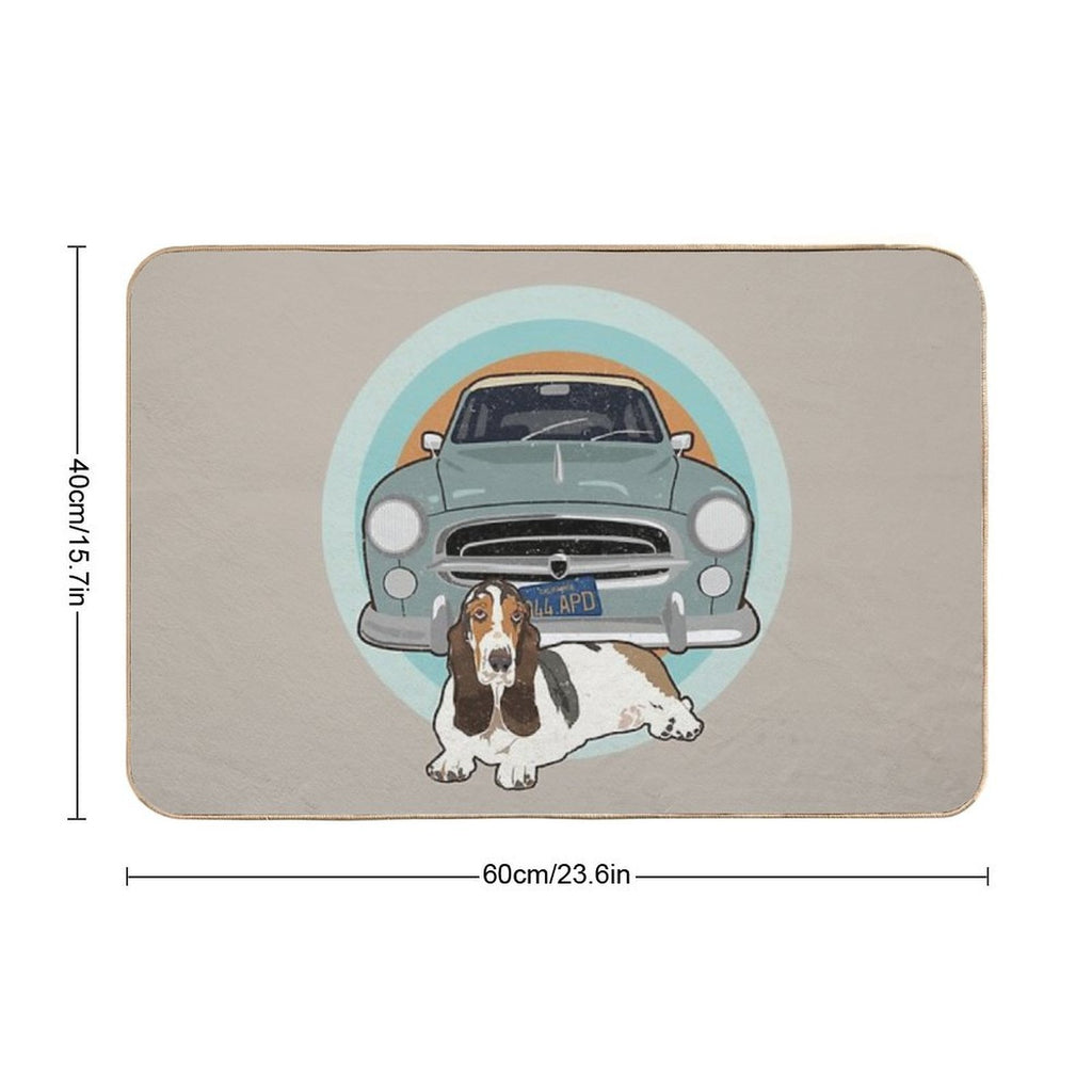 Columbo Car And Dog  Non-Slip Bath Mat