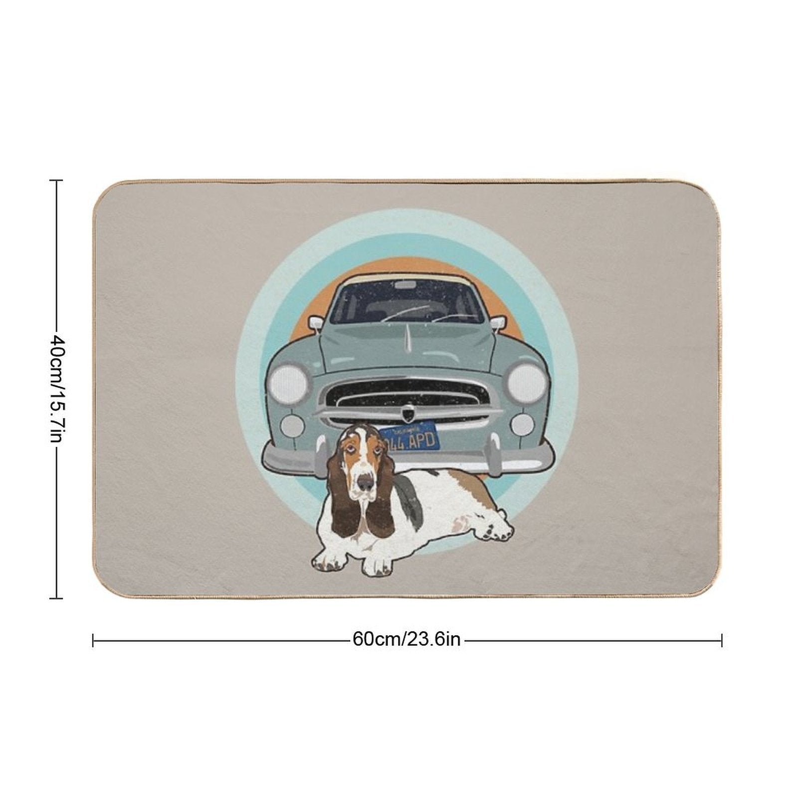 Columbo Car And Dog  Non-Slip Bath Mat