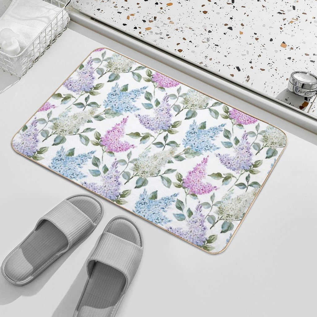 Lilac Flower Retro Vintage Pattern Durable Bath Mat