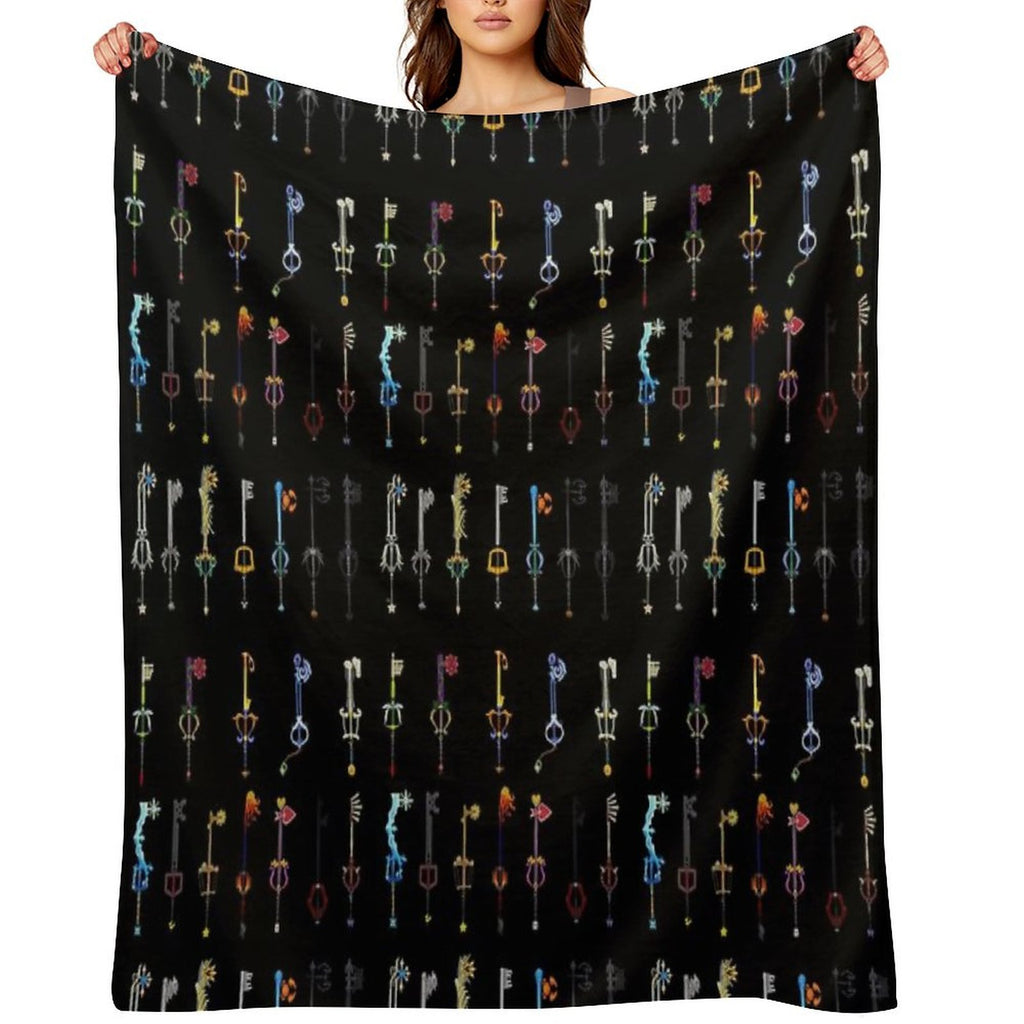 Kingdom Hearts - Keyblades Travel-friendly Throw Blanket