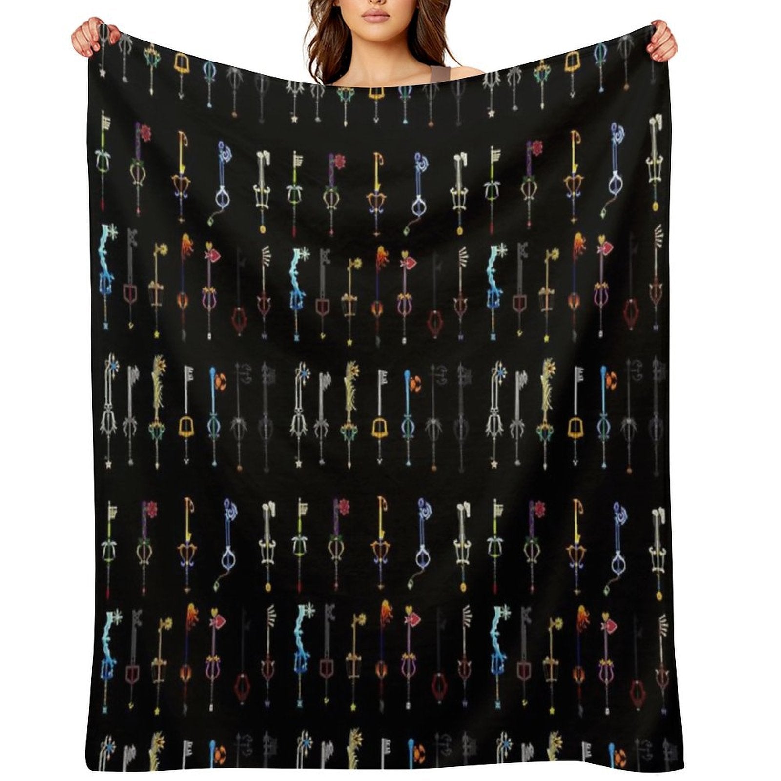 Kingdom Hearts - Keyblades Travel-friendly Throw Blanket