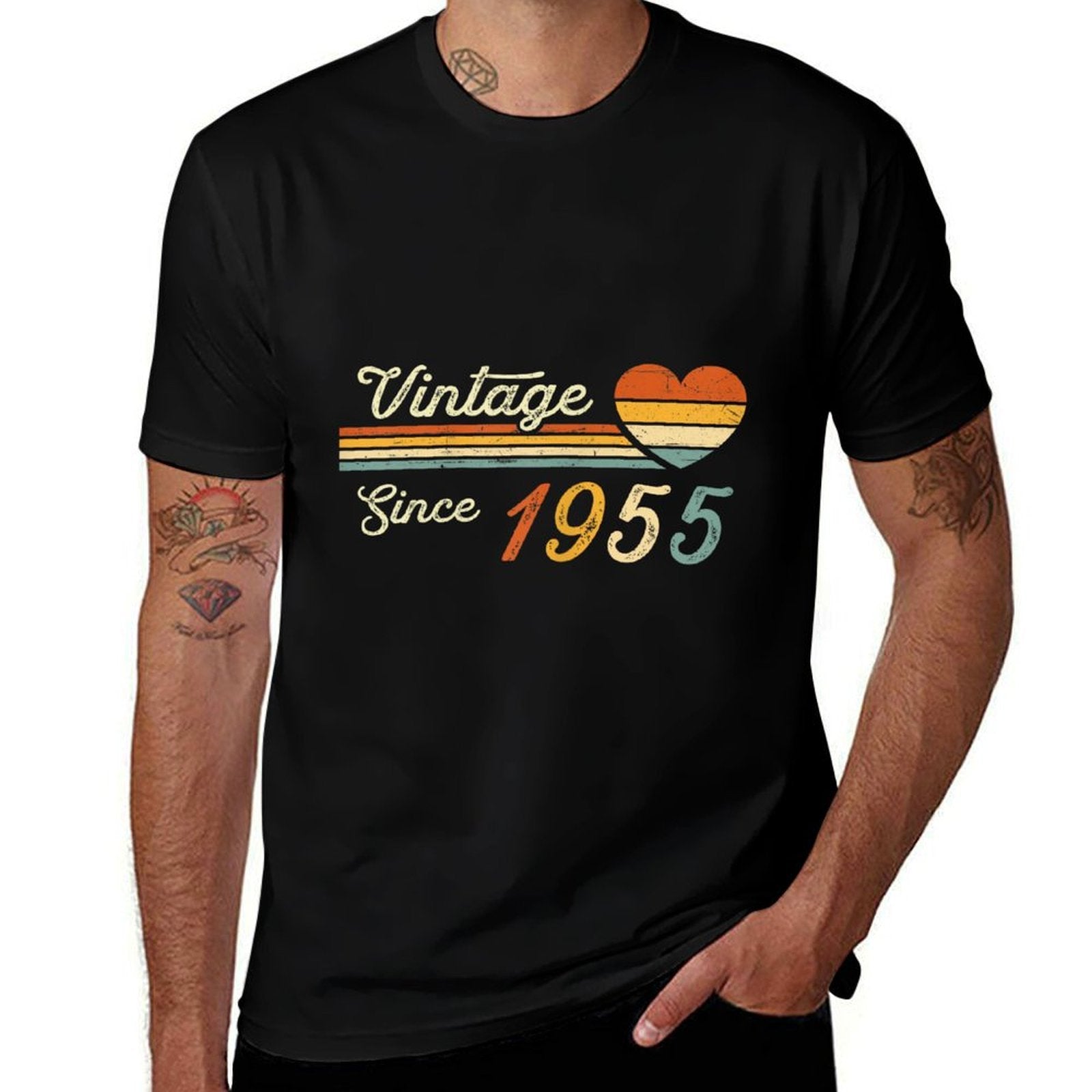 Vintage Born in 1955 Birthday Ladies  Cotton T-Shirt