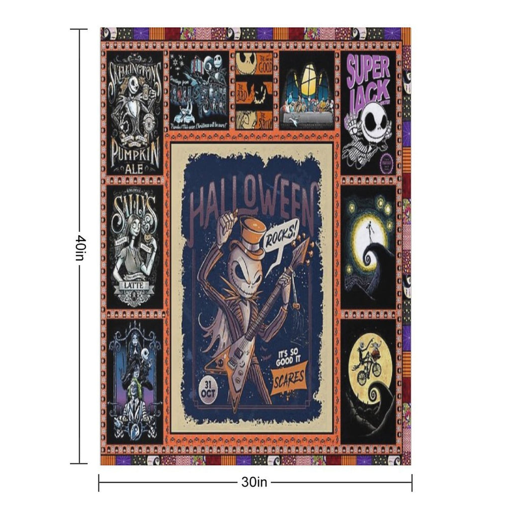 Jack Skeleton Photo Collage Gifts Multi-functional Throw Blanket