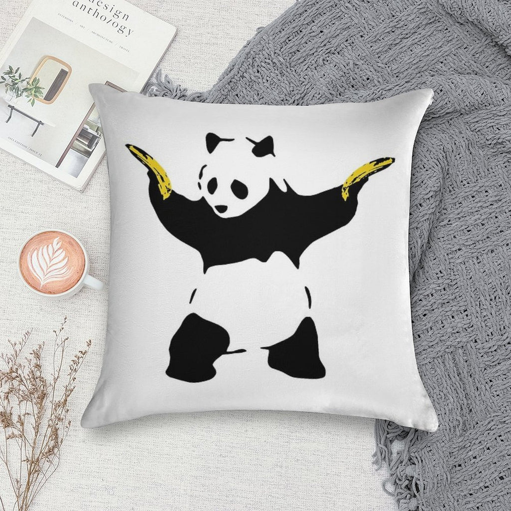 Bad Panda Stencil Soft Ultra-Soft Texture Throw Pillow
