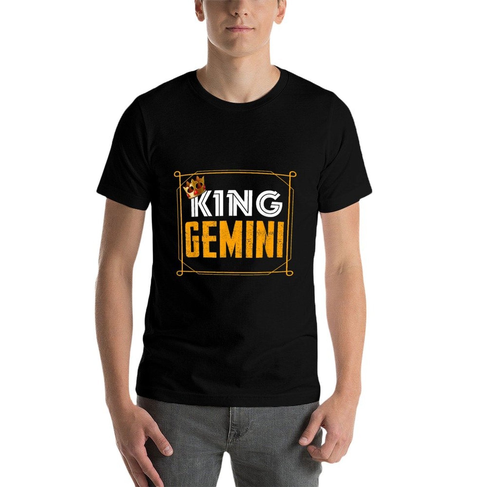 Funny King Gemini Zodiac Sign June May Birthday Boys Men  Trendy Pattern T-Shirt