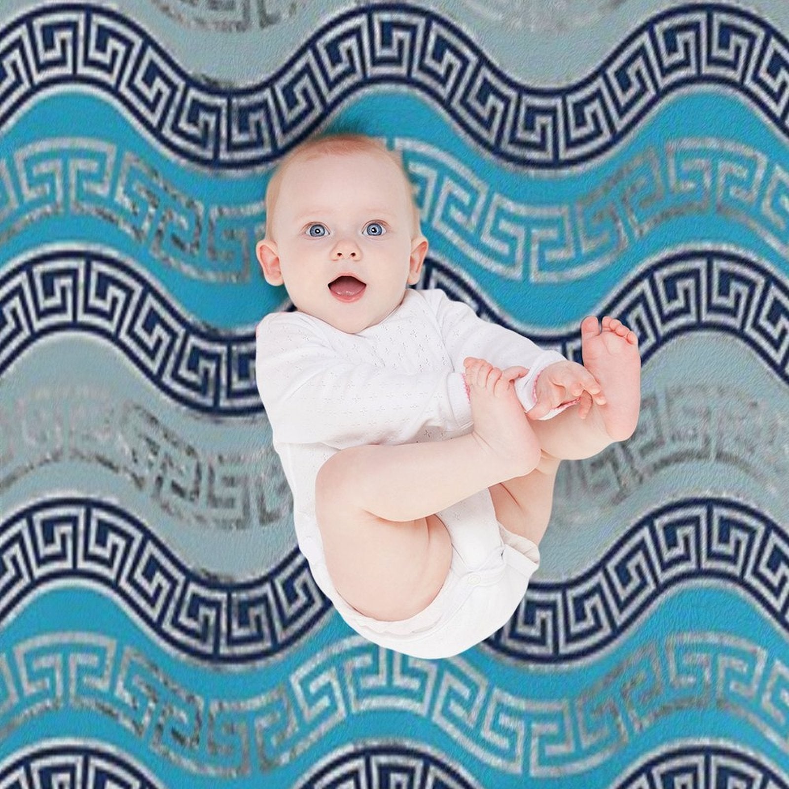 Greek Meander Pattern - Greek Key Ornament Travel-friendly Throw Blanket