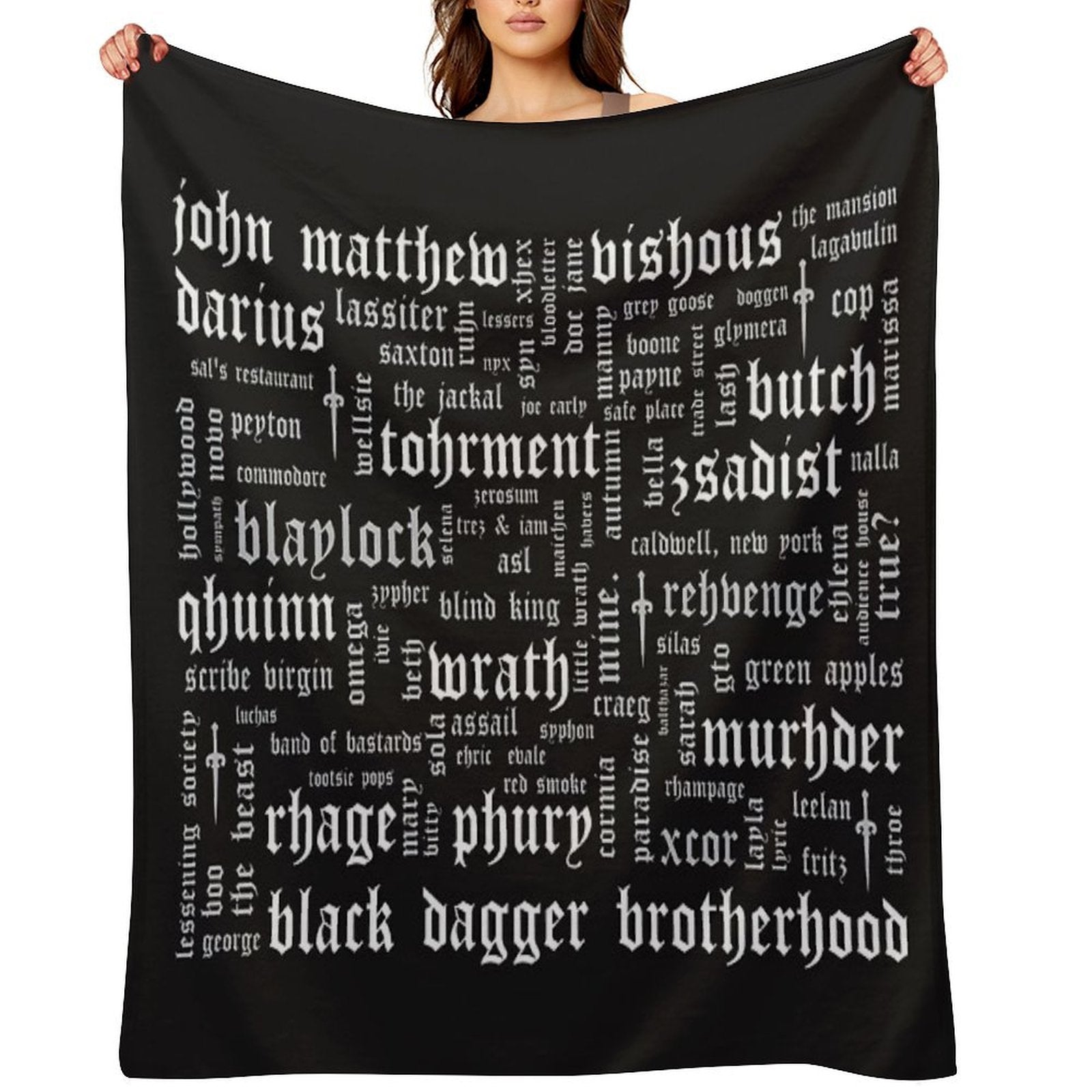 BDB Word Cloud Landscape - Updated Travel-friendly Throw Blanket