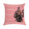 Wesker  Gaslight Gatekeep Girlboss Soft Hidden Zipper Throw Pillow