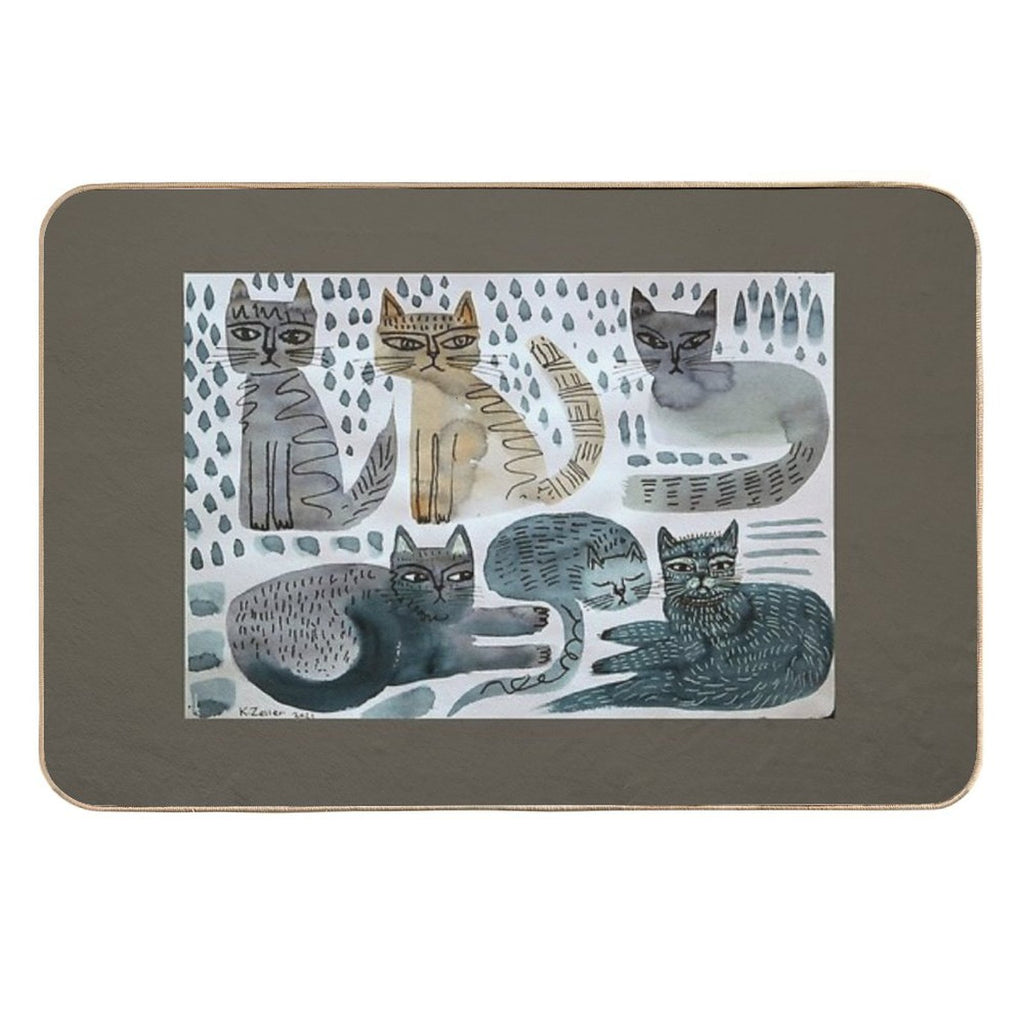 Cats Doodle  Repositionable Bath Mat