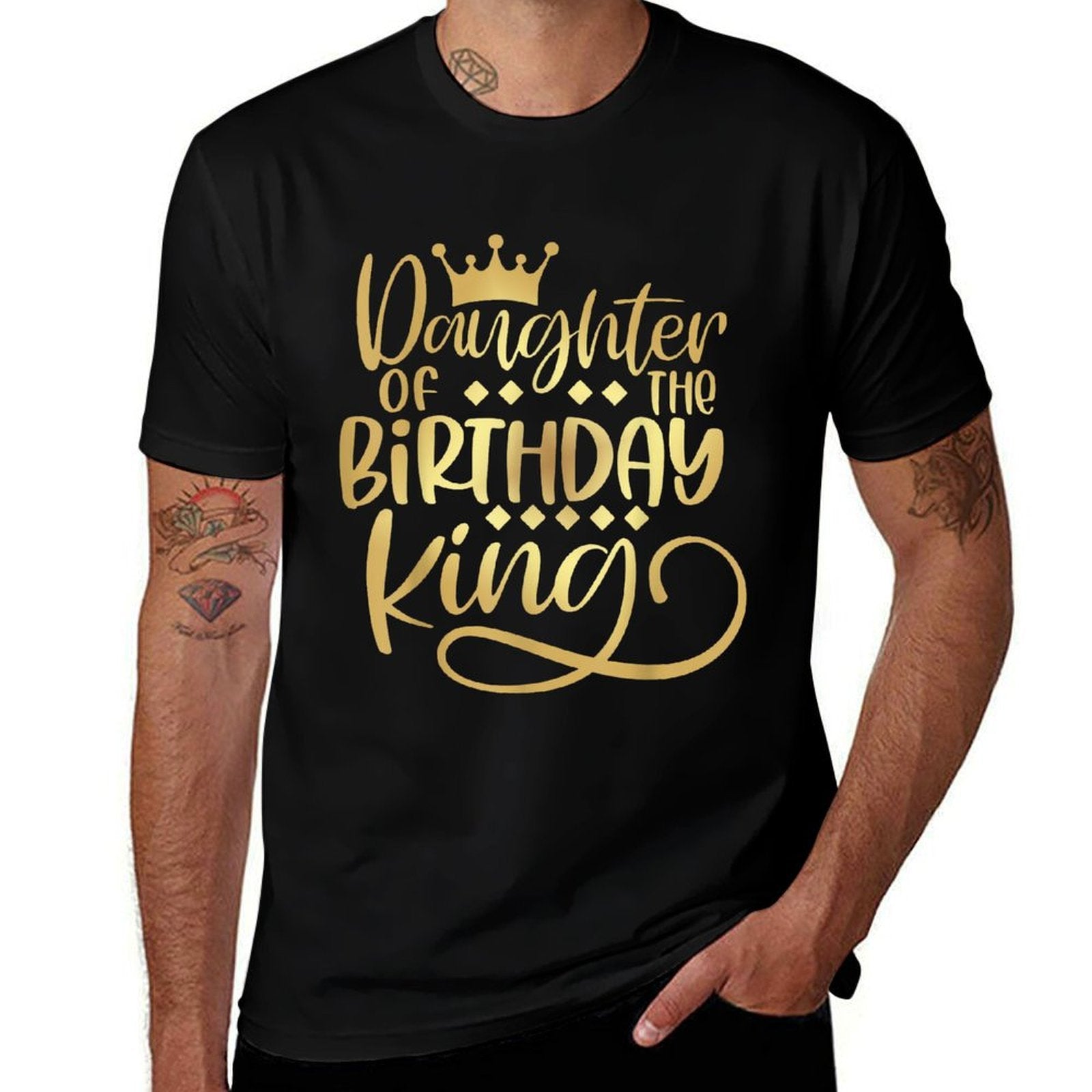 Daughter Of The Birthday King Boys Bday Party Gift For Him  Heathered Texture T-Shirt