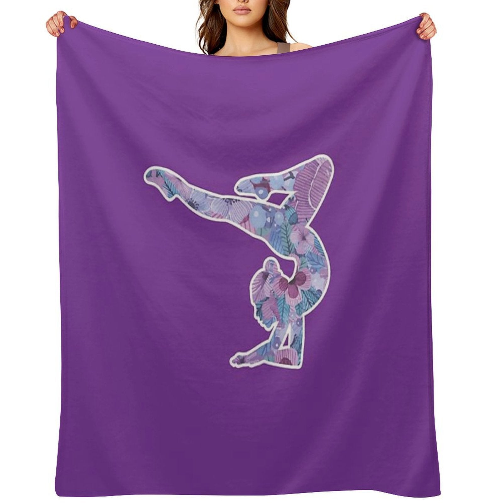 Artistic Rhythmic  Gymnast of Spring Flowers Versatility Throw Blanket