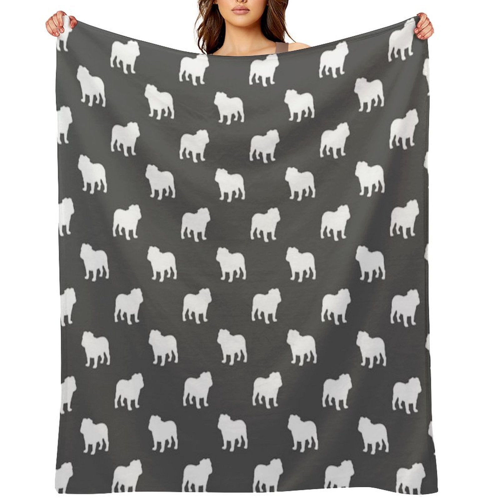Bulldog Silhouette(s) Premium Throw Blanket