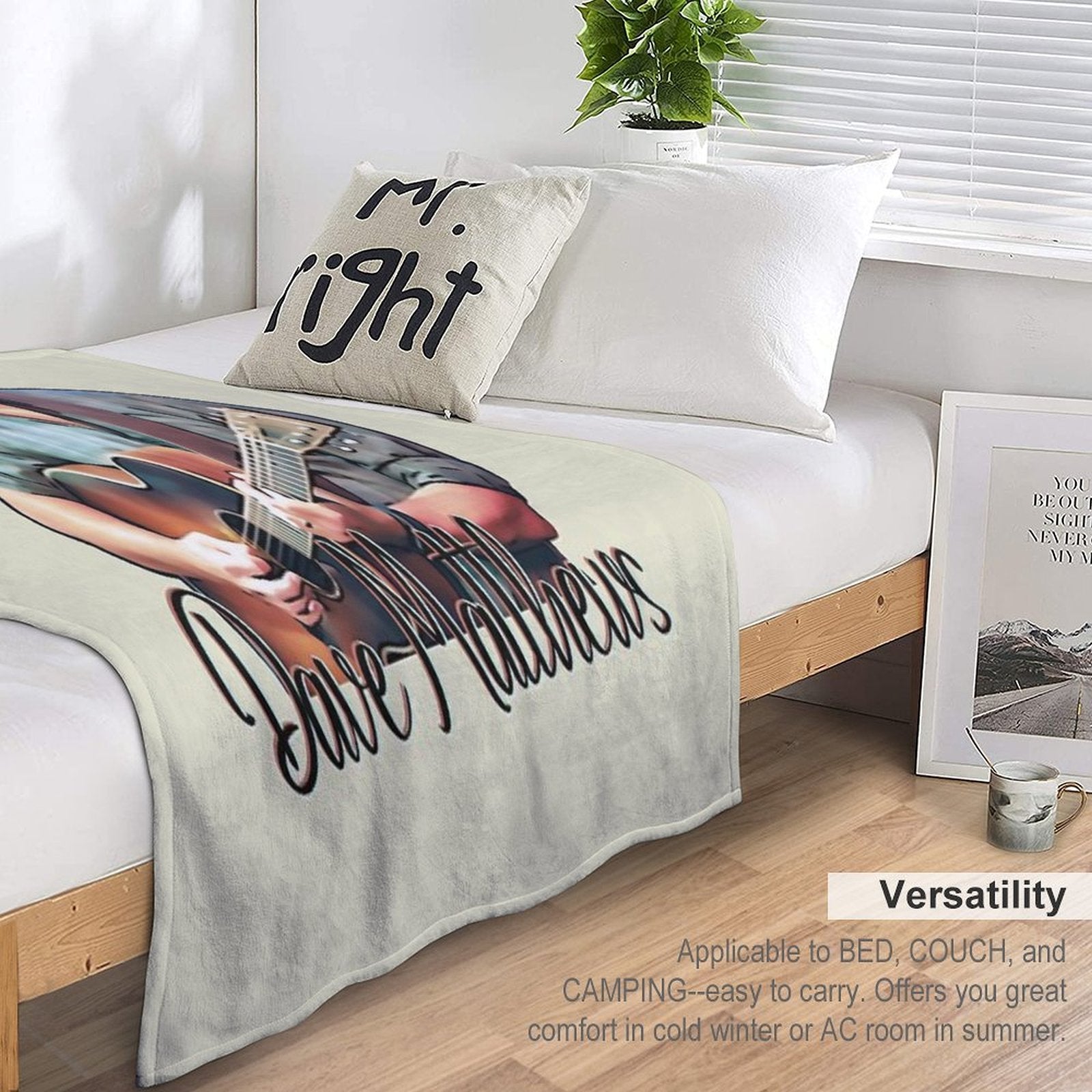 Dave Matthews With Guitar (Cartoon) Durable Throw Blanket