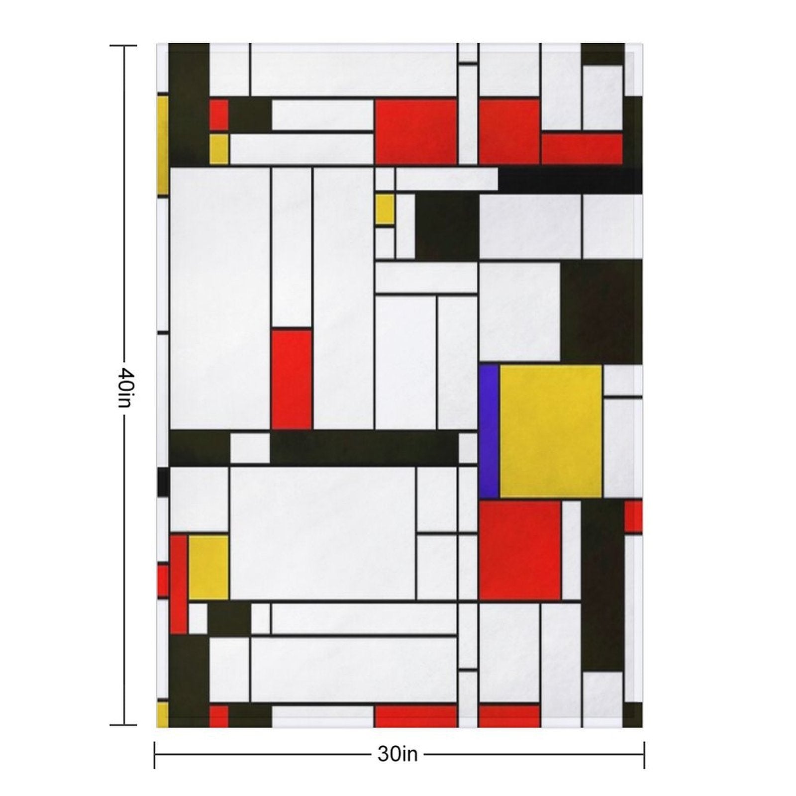 Mondrian Style Abstract Art Premium Throw Blanket