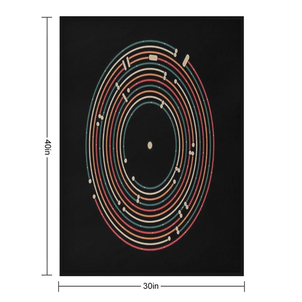 Vinyl Music Metro Record Map Labyrinth Multi-functional Throw Blanket