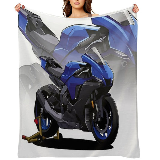 Yamaha R1 with Special Background Wrinkle-free Throw Blanket