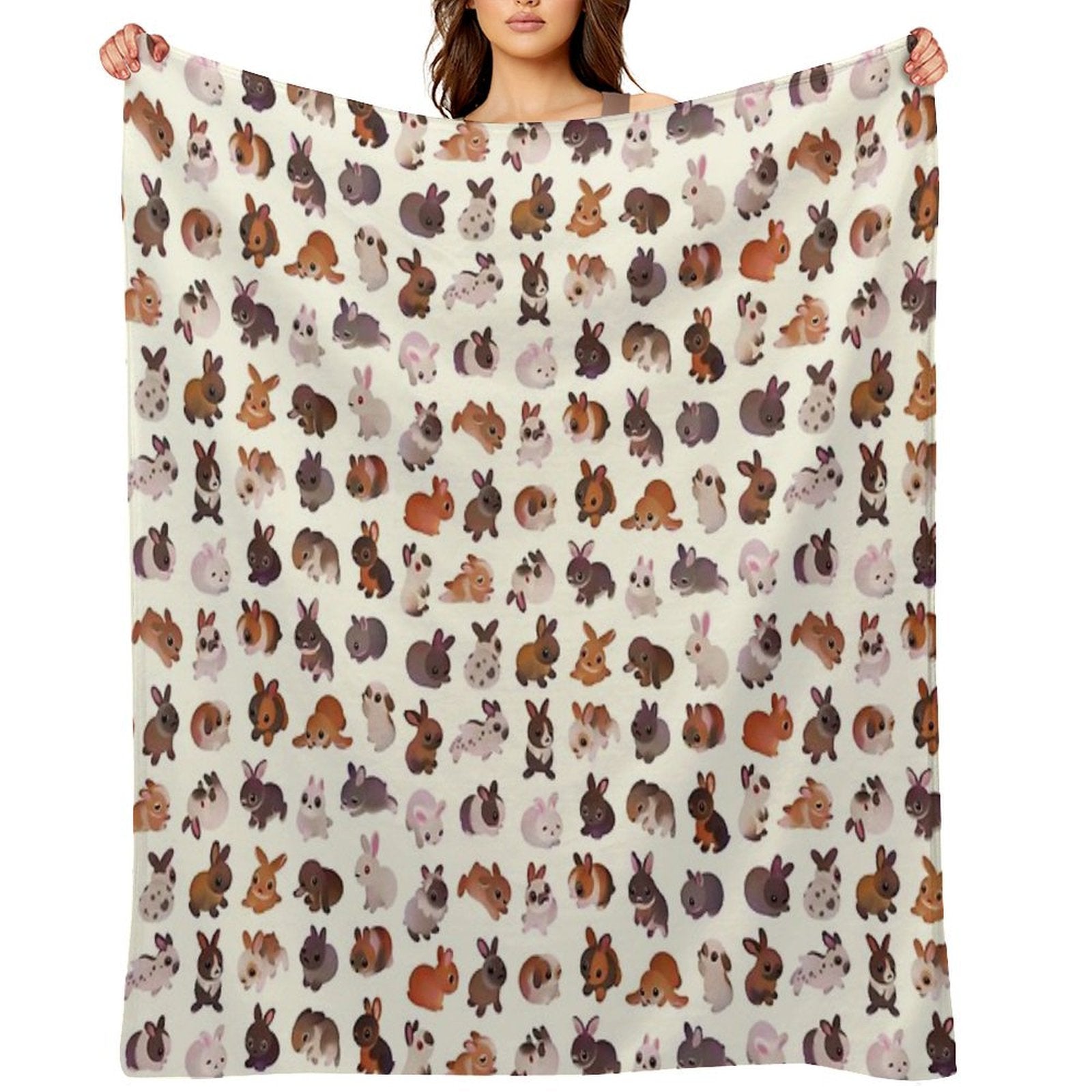Bunny Day - Other Version Machine-washable Throw Blanket