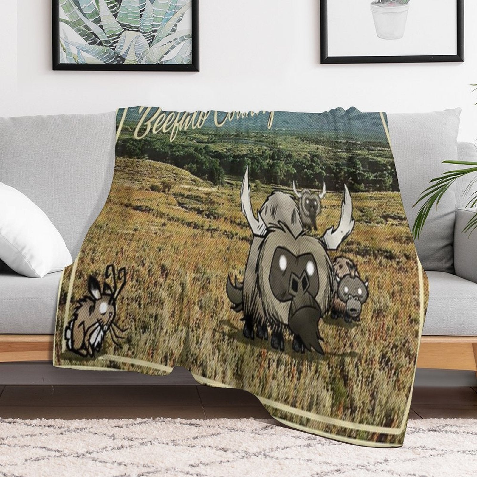 Beefalo Country - Dont Starve Quick-dry Throw Blanket