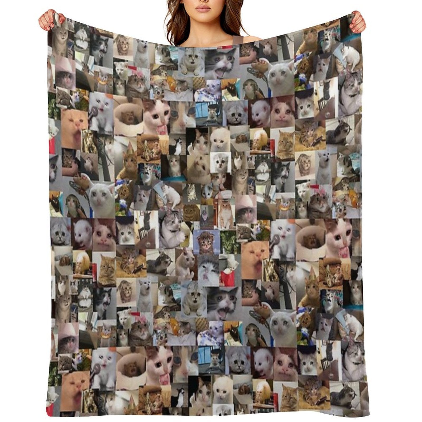Ultimate Sad Cats (4K) Sustainable Throw Blanket