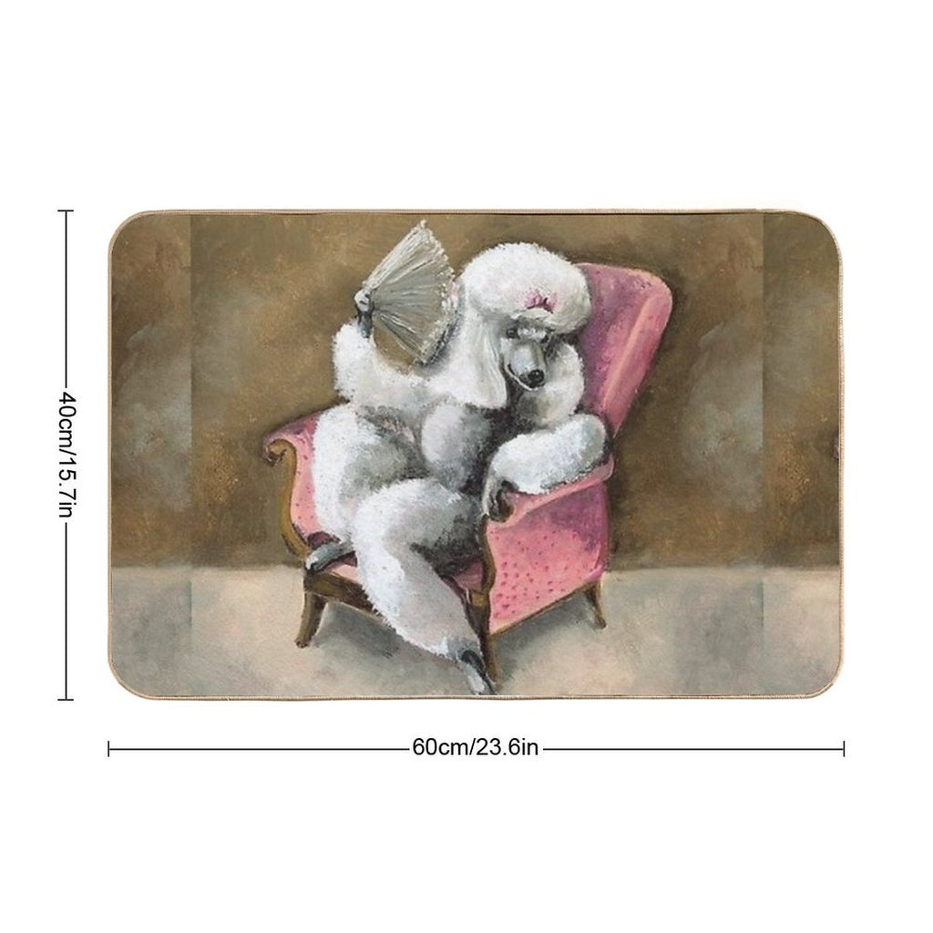 Poodle Cute Pet Dog Dogs Pets Puppy Art Caniche  Absorbent Bath Mat