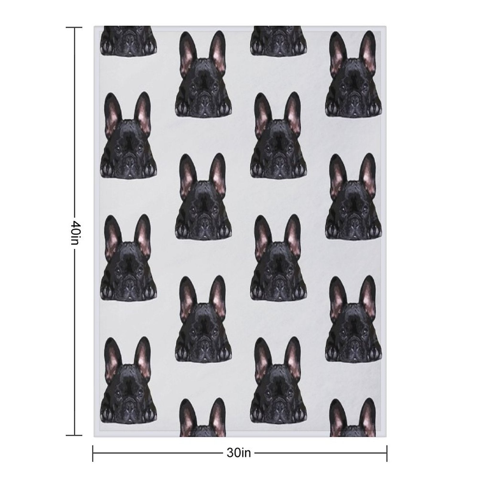 French Bulldog Black Puppy Dog Multi-functional Throw Blanket