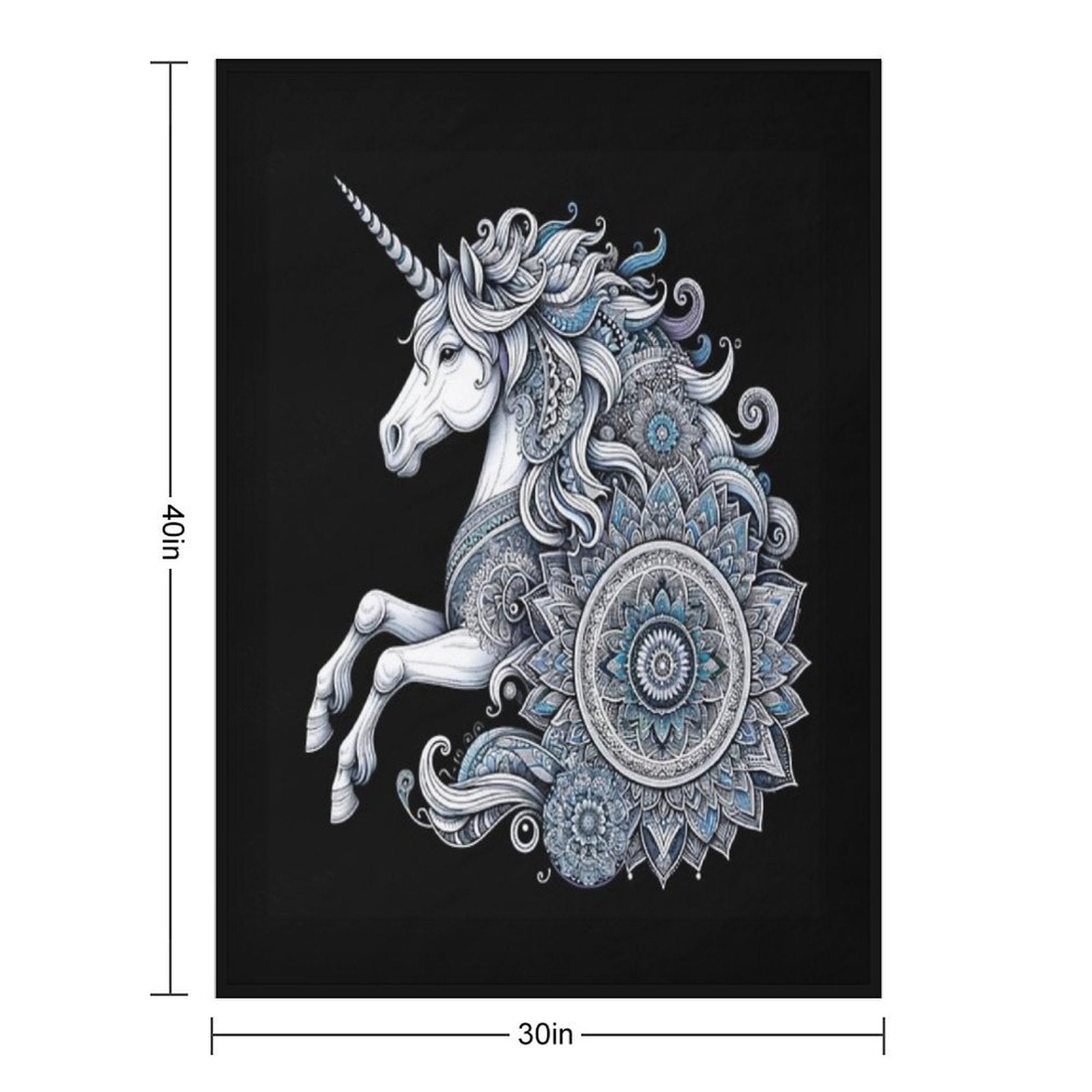 Unicorn Mandala Enchanted Purity Eco-conscious Throw Blanket