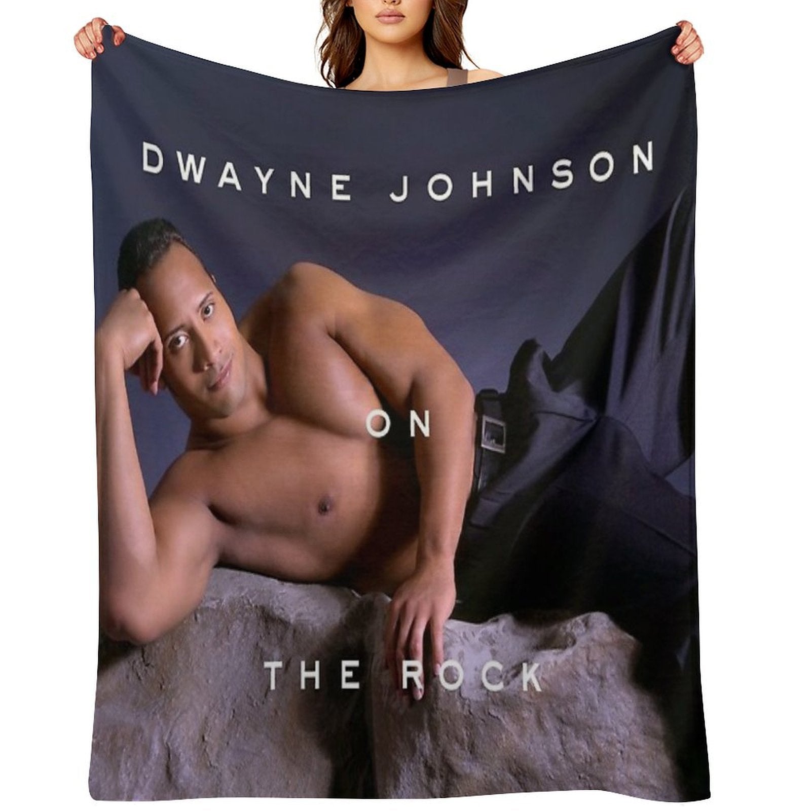 Dwayne Johnson on The Rock Plush Throw Blanket