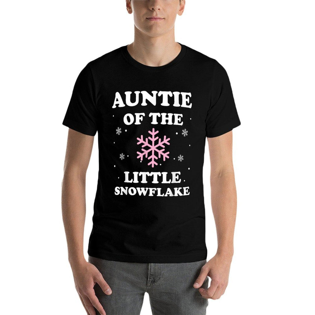 Auntie of The Little Snowflake Christmas Baby Shower Girl  High-quality Stitching T-Shirt