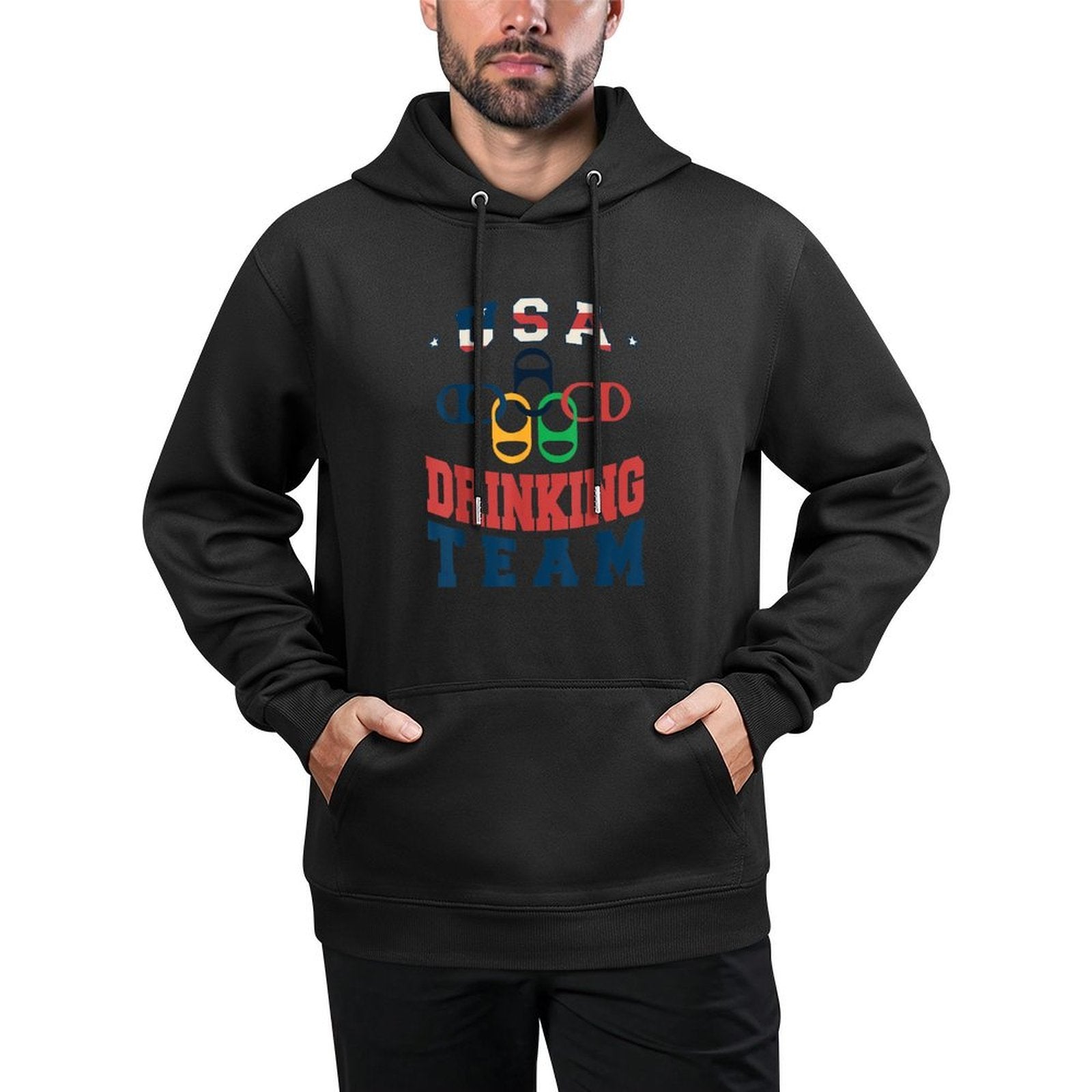 Merica Funny USA Drinking Team Patriotic USA America Adjustable Hood Hoodie