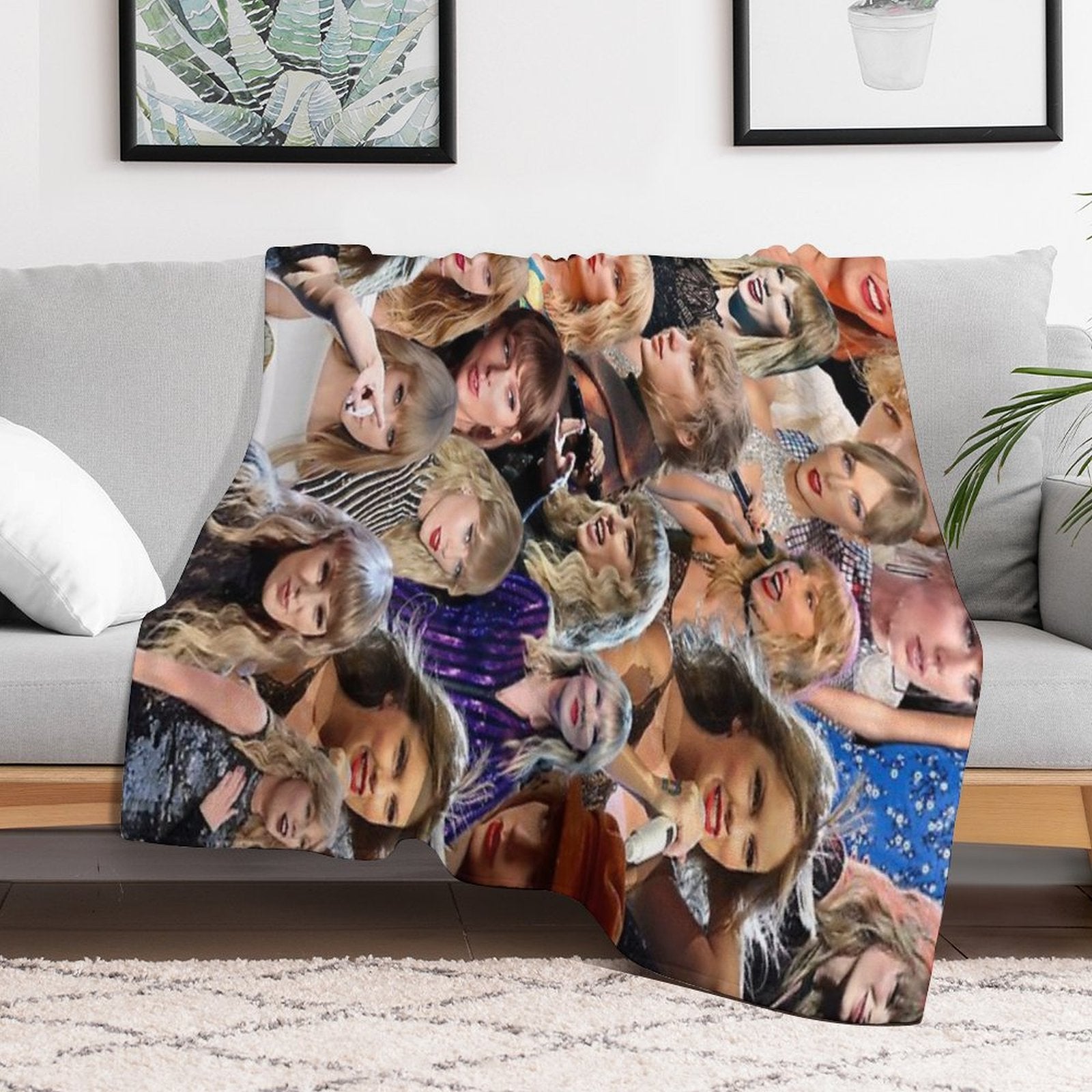 Taylor Photo Collage Anti-pilling Throw Blanket