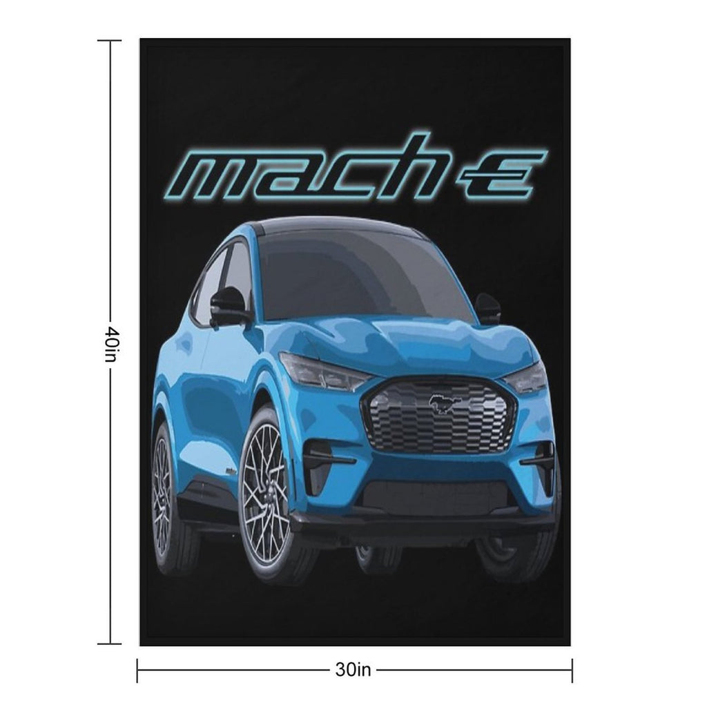 MUSTANG MACH-E GT Grabber Blue Electric Plush Throw Blanket