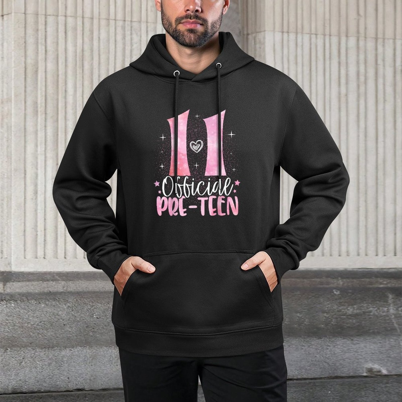 11 Official Pre-Teen 11th Birthday Girl 11 Year Old Shrink-Resistant Hoodie