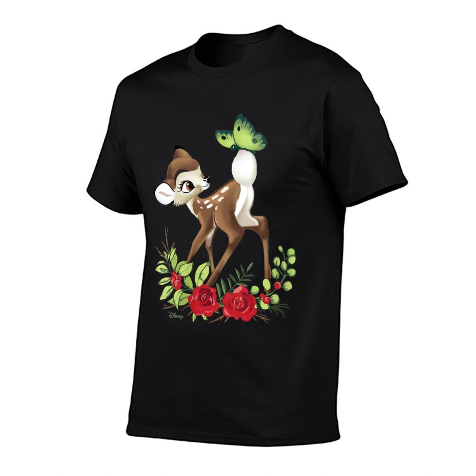 Womens Bambi - Bambi Botanical Butterfly  Rolled Sleeves T-Shirt