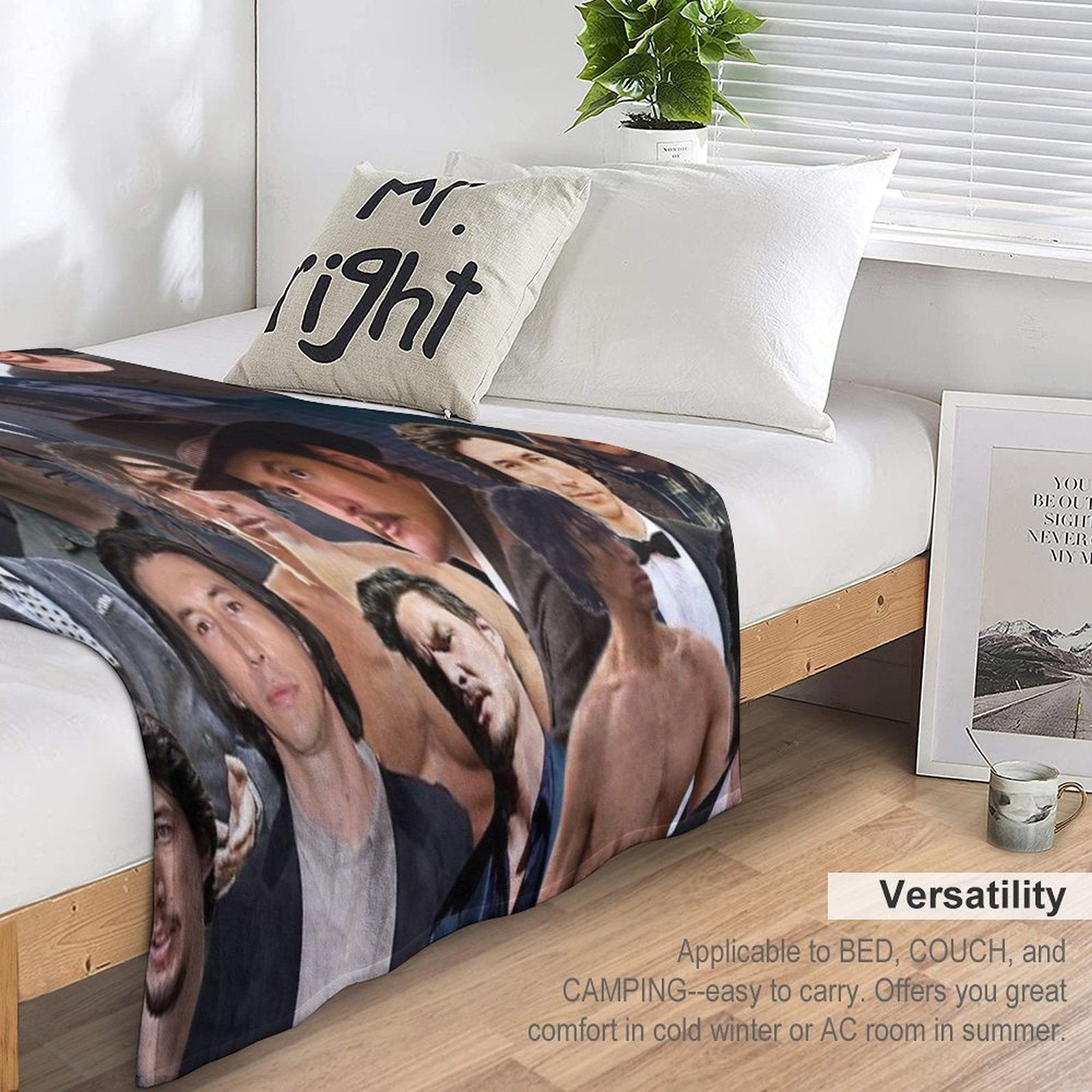 Pedro Pascal And Adam Driver Photo Collage Velvety-soft Throw Blanket