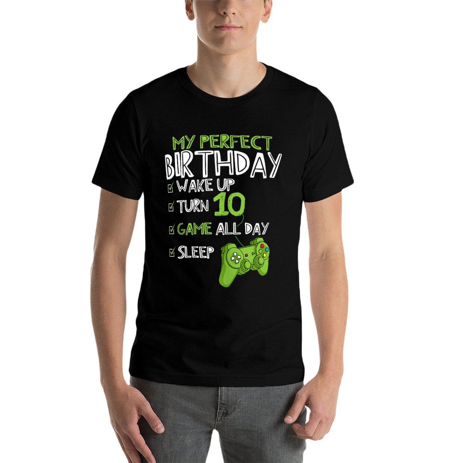 10th Birthday Gaming 10 Years Old Perfect Gamer Gift Boys  High-quality Stitching T-Shirt