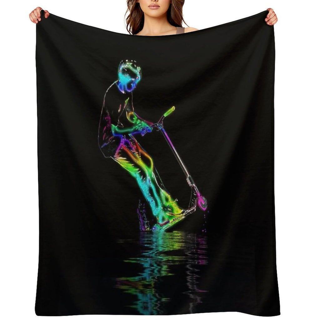 Puddle Jumping - Scooter Boy Travel-friendly Throw Blanket
