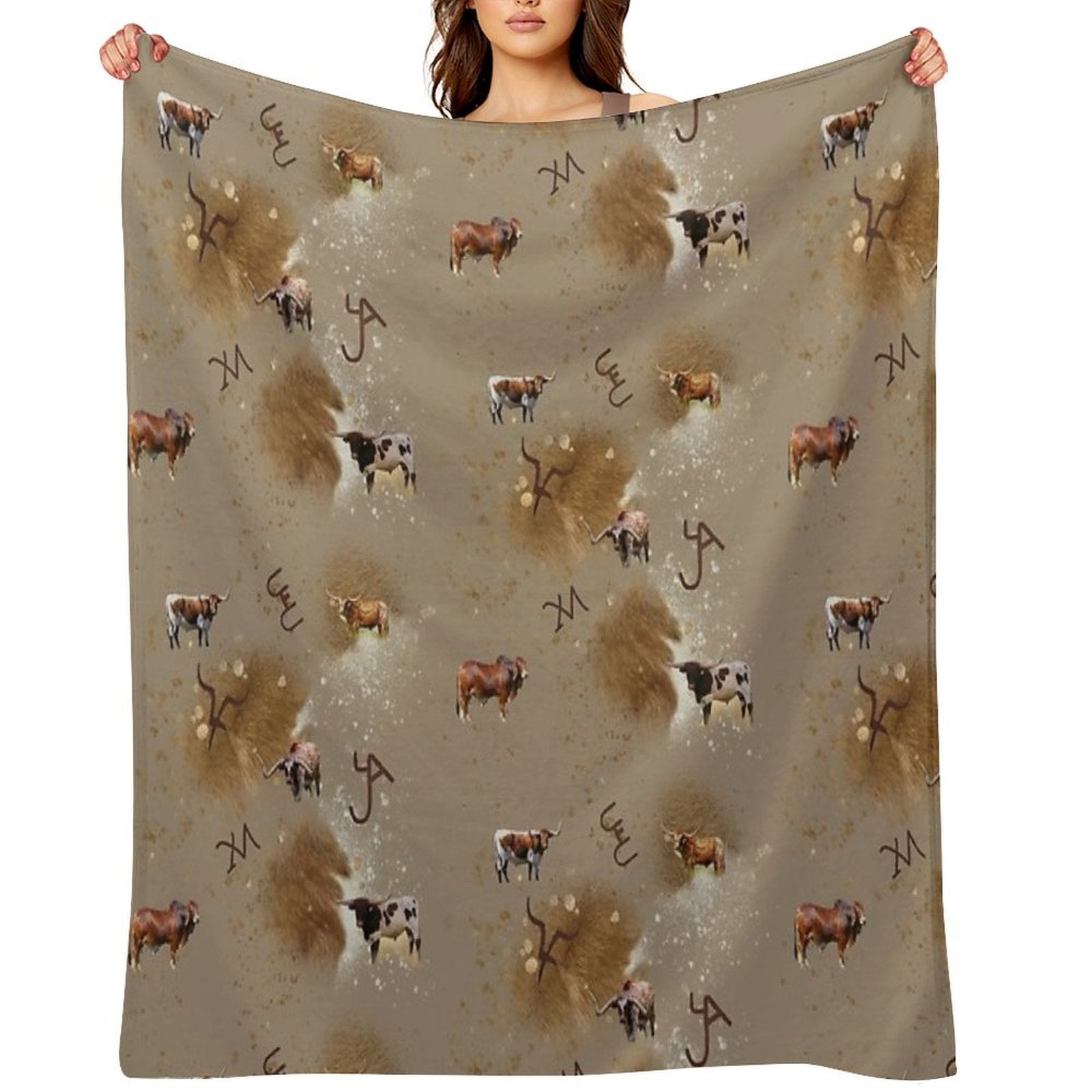 Thats Bull! Brands And Longhorns Comfort Throw Blanket