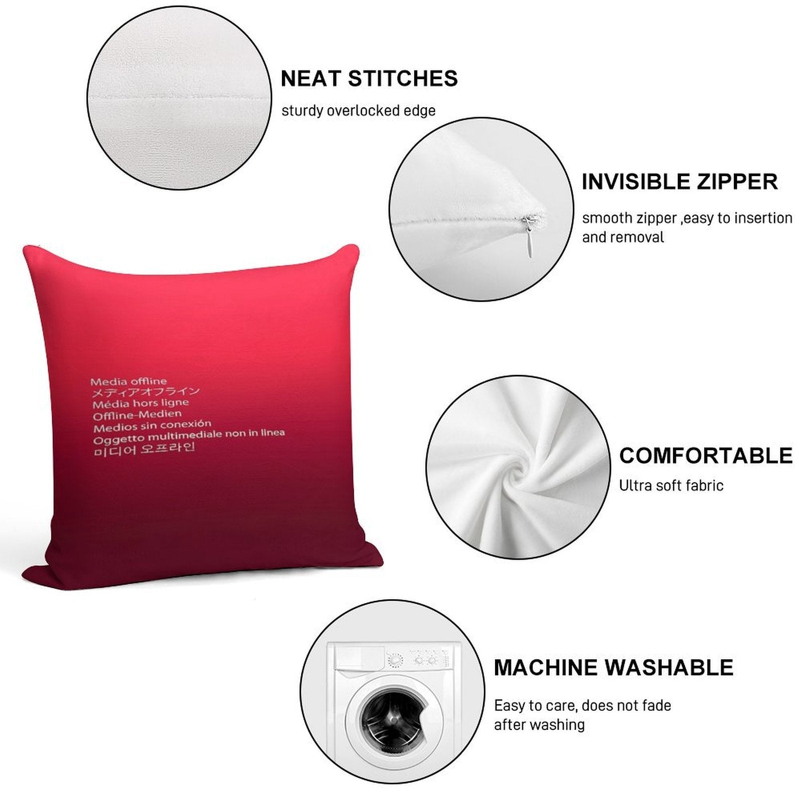 Media Offline Adobe Premiere Pro Soft Shrink-Resistant Throw Pillow