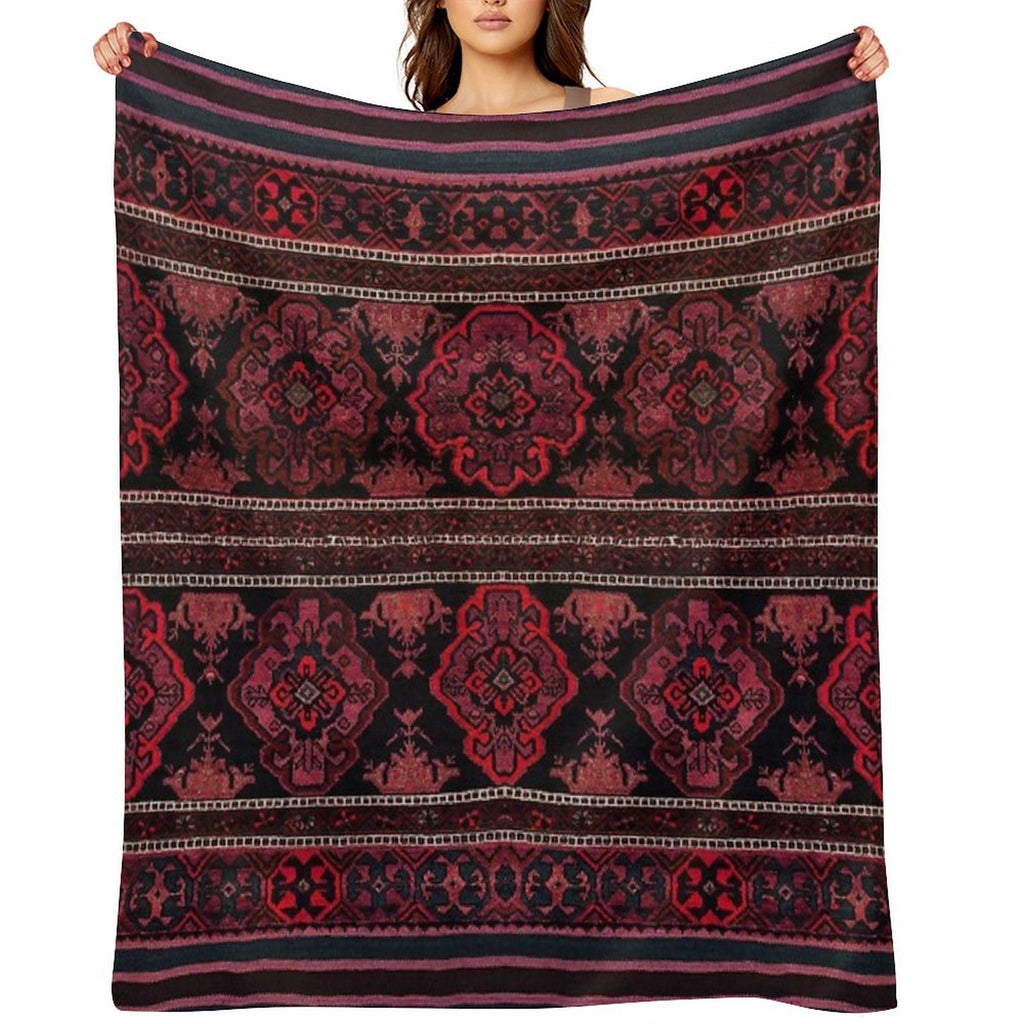 Traditional Moroccan Rug Artwork Comfort Throw Blanket