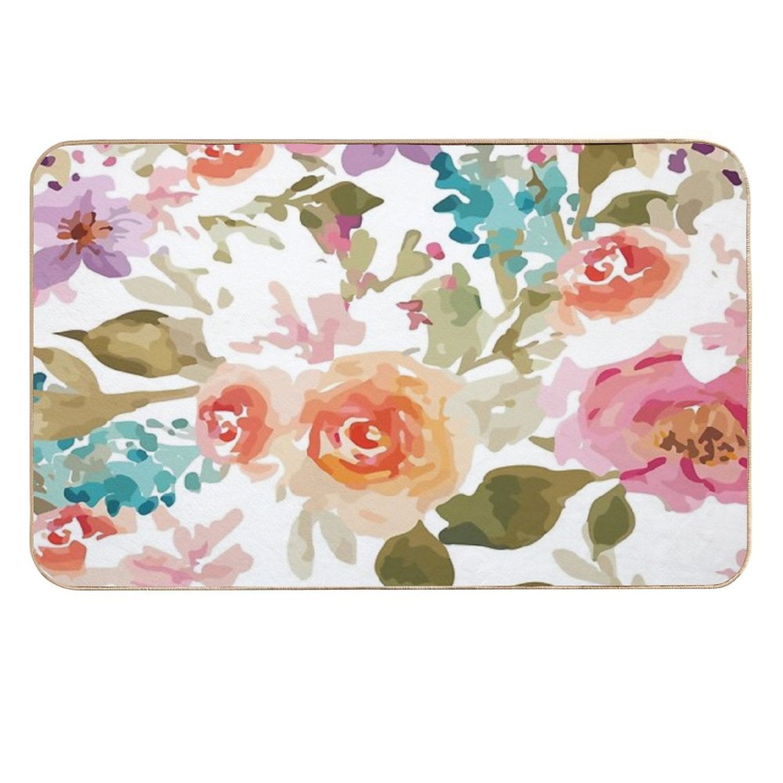 Flower Print Shower Curtain  Versatile Bath Mat