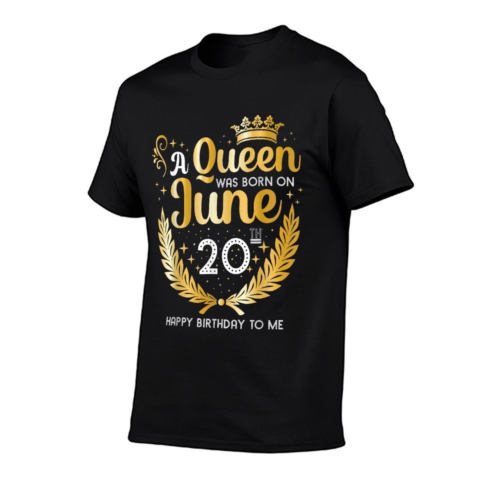 A Queen Was Born on June 20, Cute Girly June 20th Birthday  Cotton T-Shirt