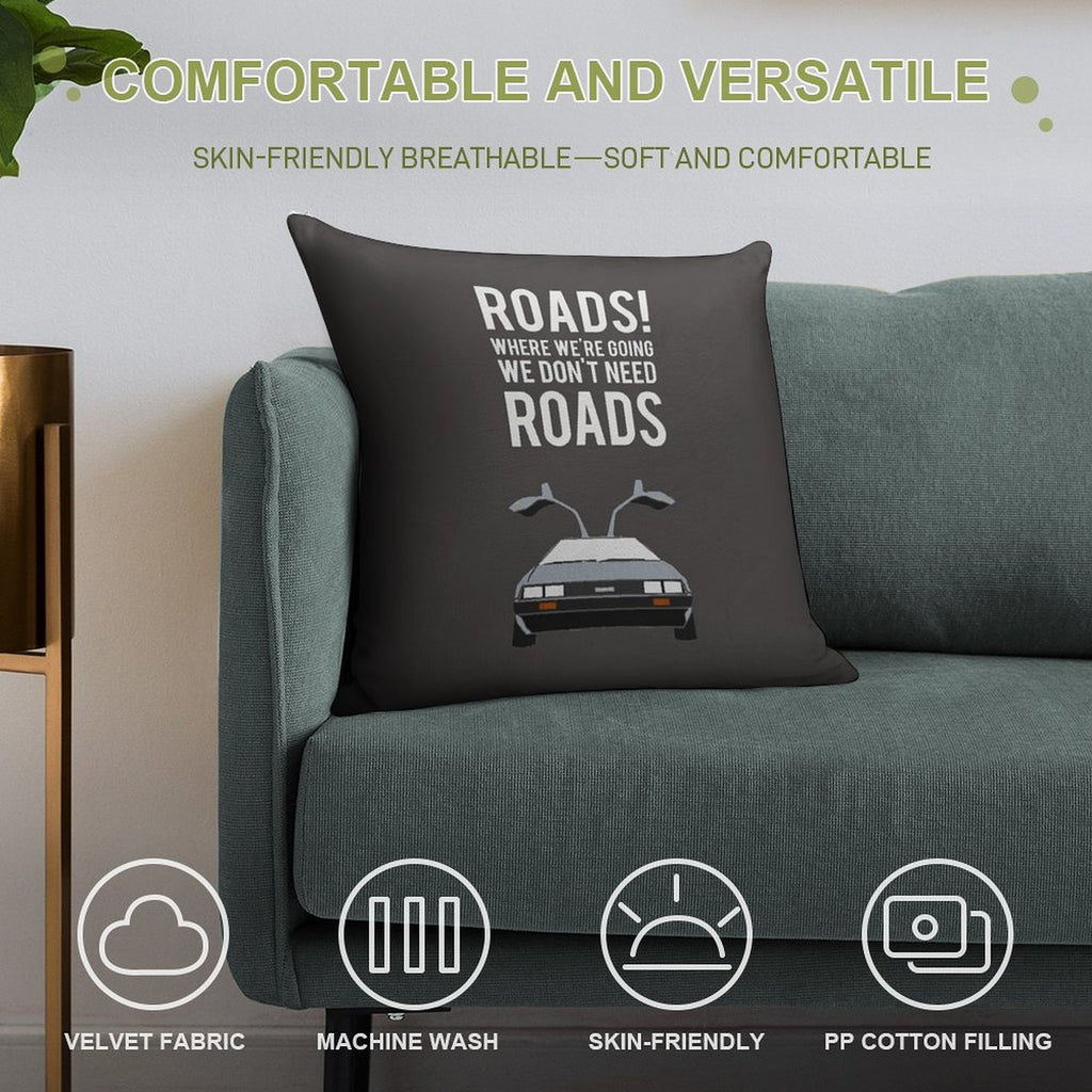 Back to The Future - Roads Soft Gift Ready Throw Pillow
