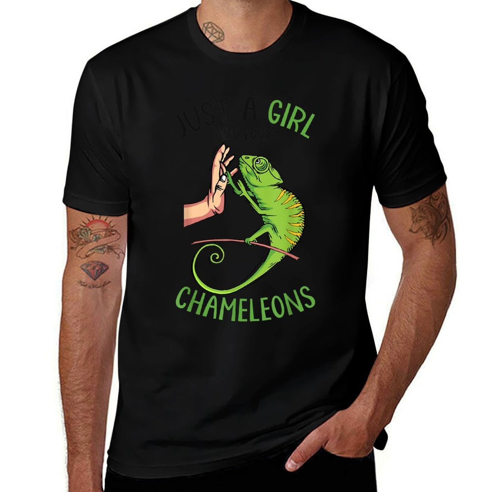 Just A Girl Who Loves Chameleons Lizard Women Girls Kids  Stretchy T-Shirt